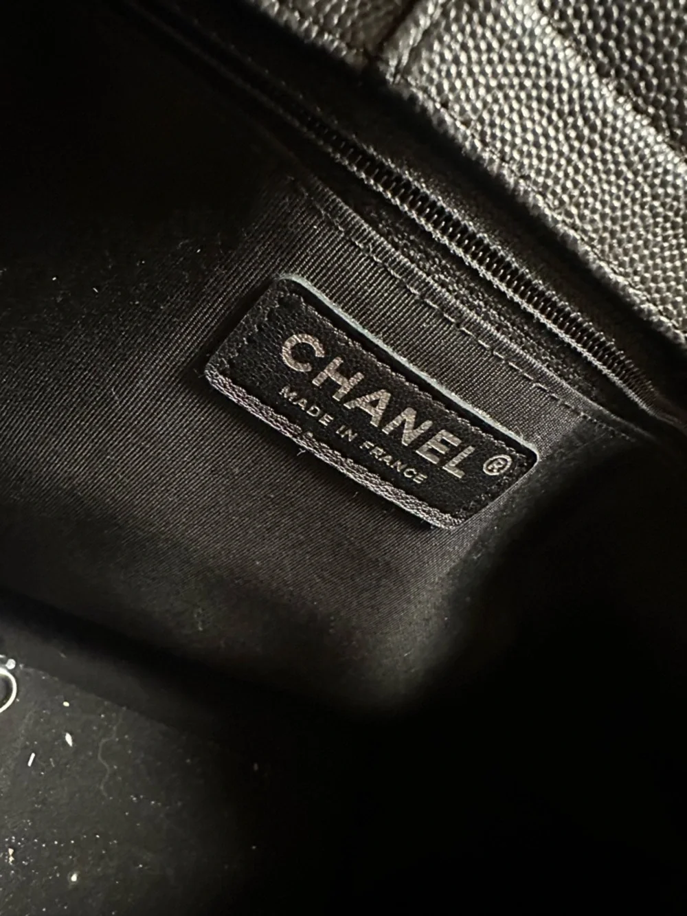 CHANEL Black Quilted Leather Tote with Chain Handles - Picture 4 of 6